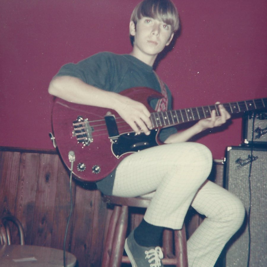 Young Barry Dunaway with bass
