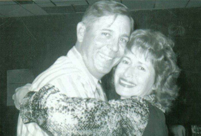 Vintage black and white photo of a smiling couple